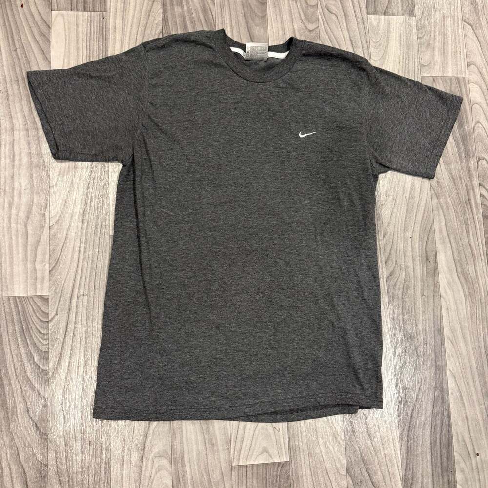 Vintage Nike Y2K Mini Swoosh Embroidered Grey Heather T-Shirt Size Large